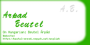 arpad beutel business card